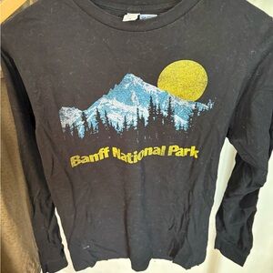 Gildan Black Banff National Park Kids Long Sleeve Tee